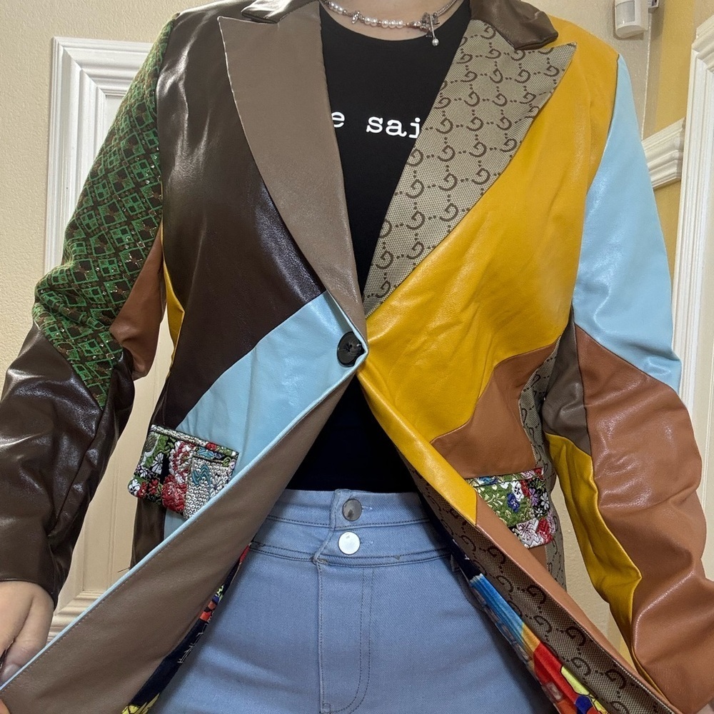 New! Colorful Patchwork Women's Jacket - Picture 4 of 11